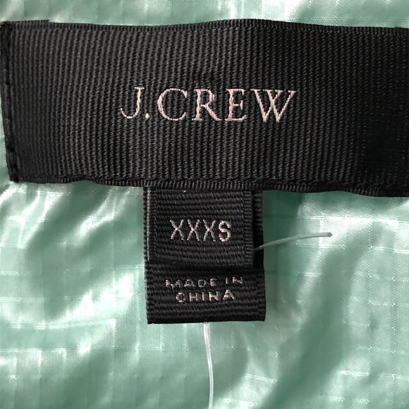 BRAND NEW J.Crew XXXS Pale Green Zip Front Primaloft Filled Quilted Vest - Picture 5 of 9